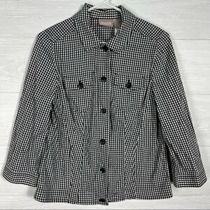 Chicos Black Gingham Button Front Shirt